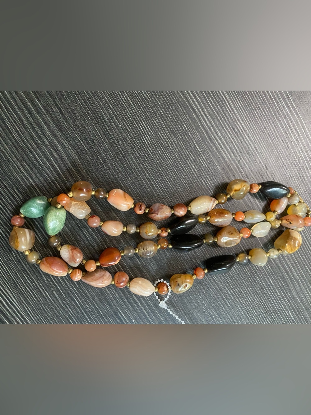 Beaded vintage Multi-Color  natural stone Agate Necklace